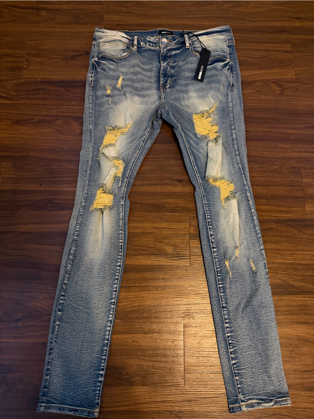 Men’s Distressed Blue Ripped Skinny Jeans